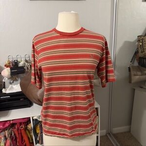 Vintage Polo Ralph Lauren Red & Green Striped T-Shirt